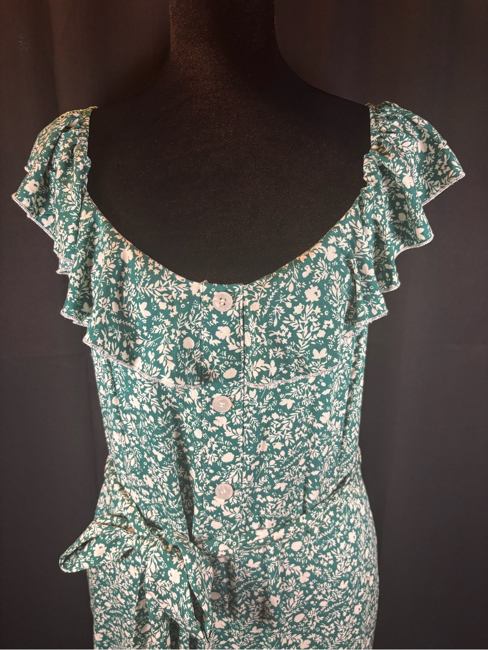 BloomChic Teal Floral Jumpsuit - Picture 2 of 6